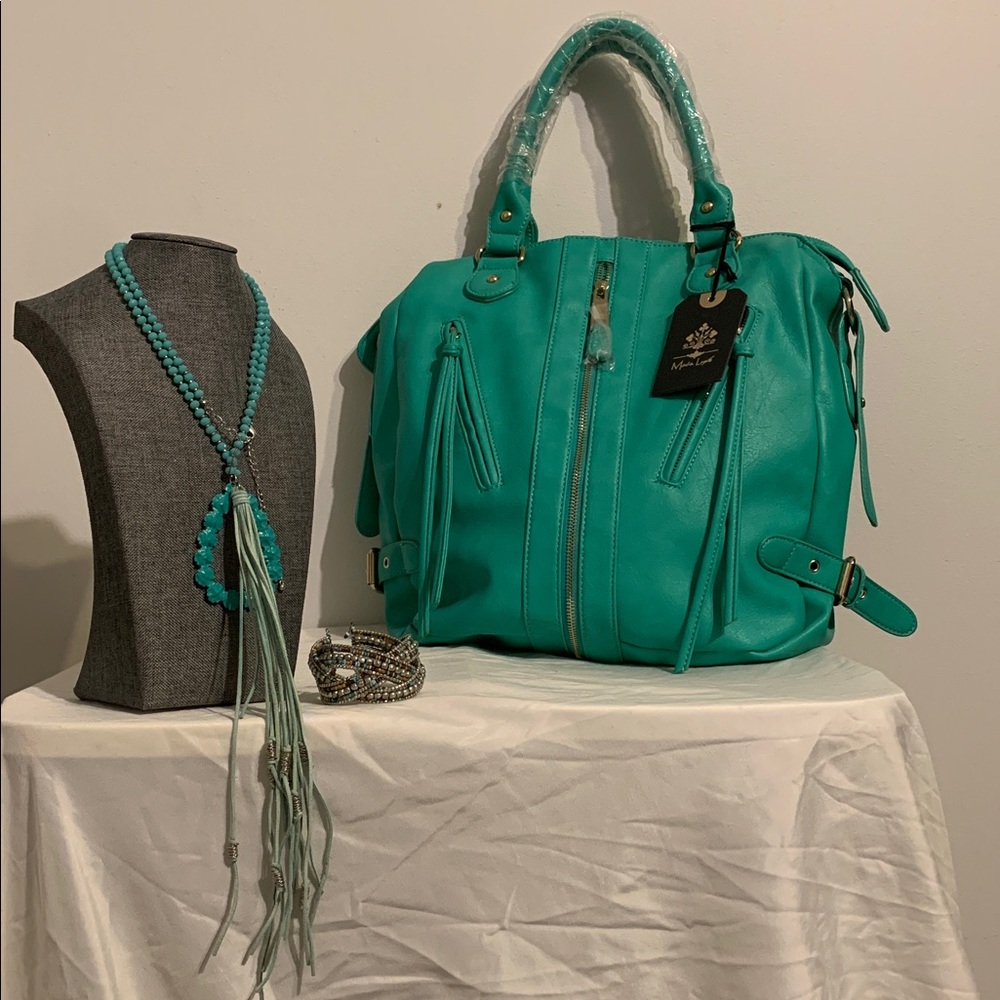 Moda Luxe Turquoise Tote Bag
